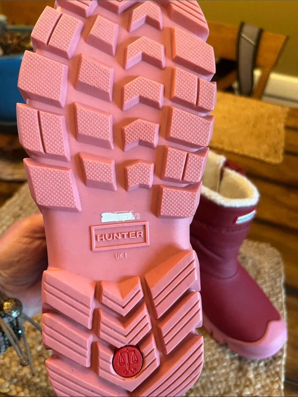 Hunter Kids Pink Winter Rain Boots